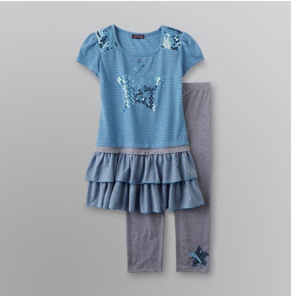 Tempted girl’s sequins tunic & leggings set.